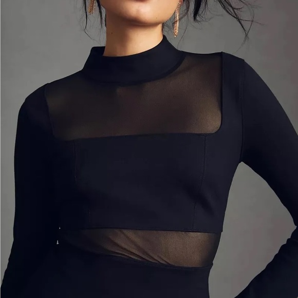 Anthropologie Maeve Sheer Side-Slit Dress Size L - Picture 2 of 4